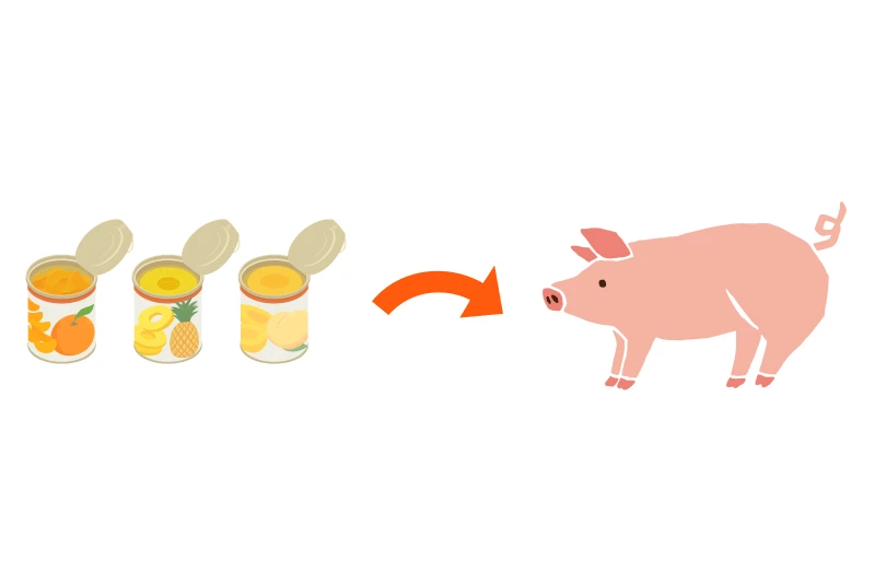 缶詰シロップを飼料として再利用